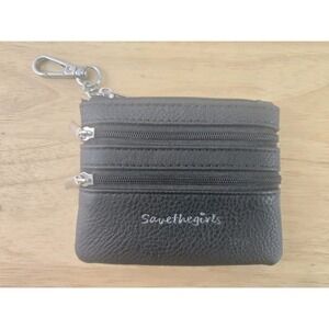 SAVE THE GIRLS CLIP & GO REPLACEMENT POUCH BLACK SILVER TRIM WRISTLET